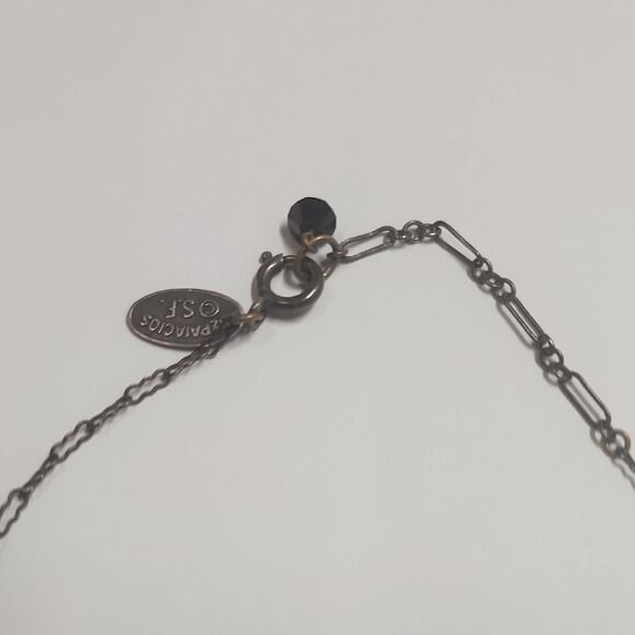 Liz Palacios SF Black Rhinestone Flower Link Necklace - Picture 3 of 6